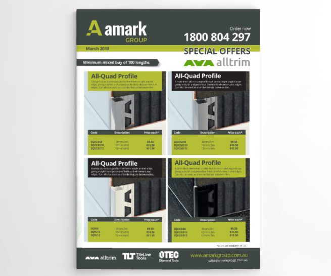 amark catalogue design monthly specials