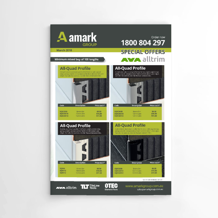 amark catalogue design monthly specials