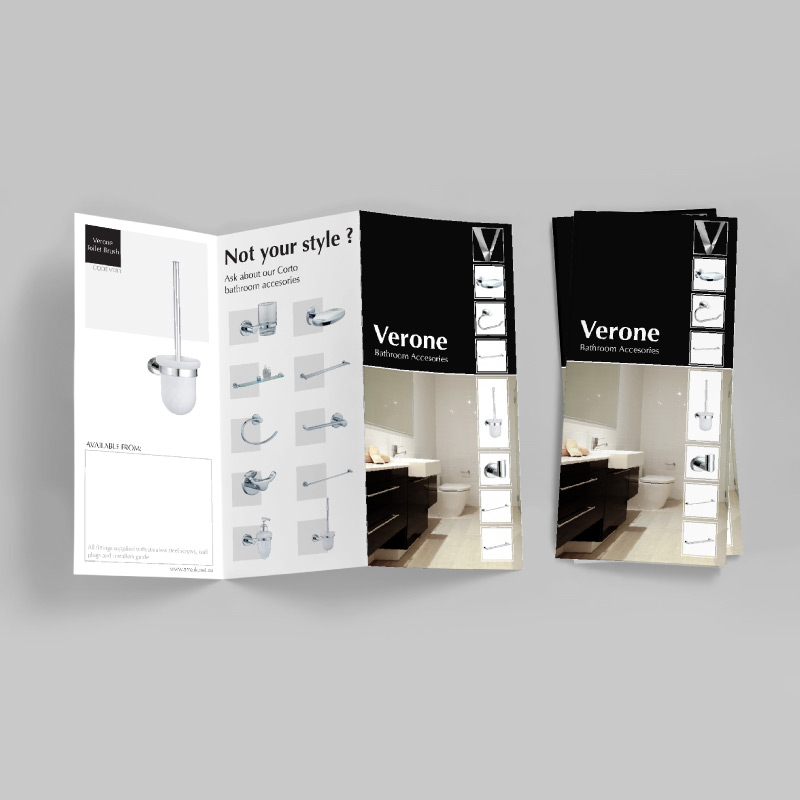 DL brochure design bathroom accessories