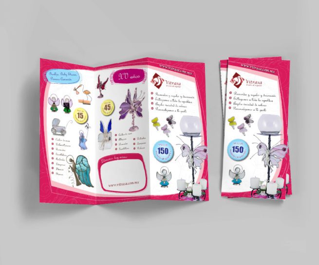 DL brochure design Vitrasa gifts