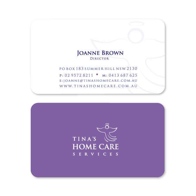 business cards design home care