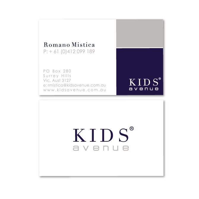 business cards design kids avenue
