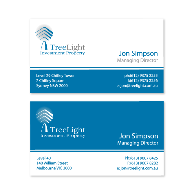 business cards design treelight