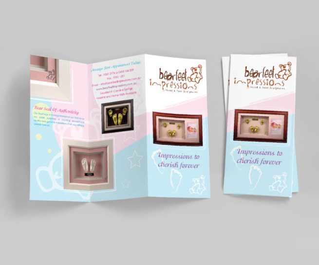 DL brochure design bearfoot impressions
