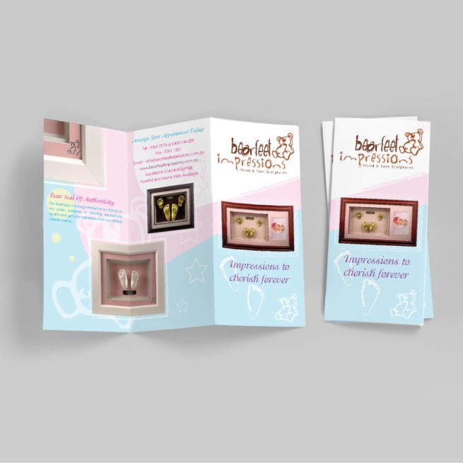 DL brochure design bearfoot impressions