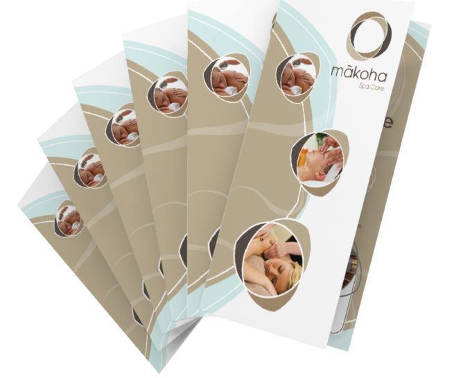 DL brochure design makoha spa