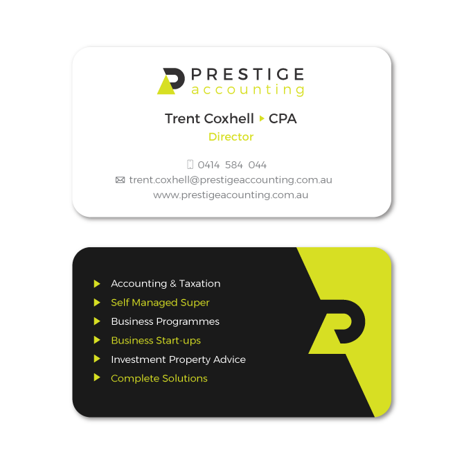 prestige accounting business cards design