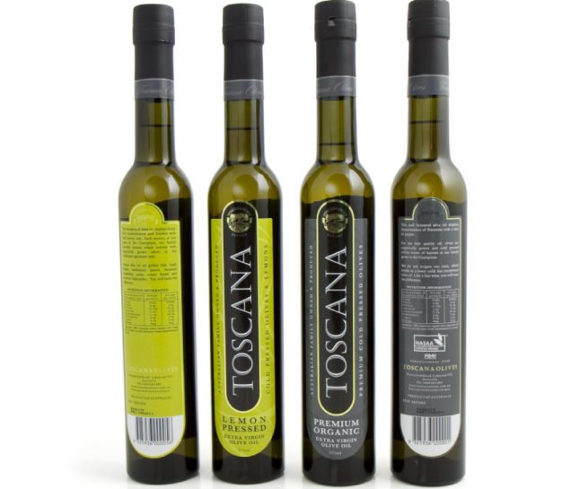 Toscana olive oil label design