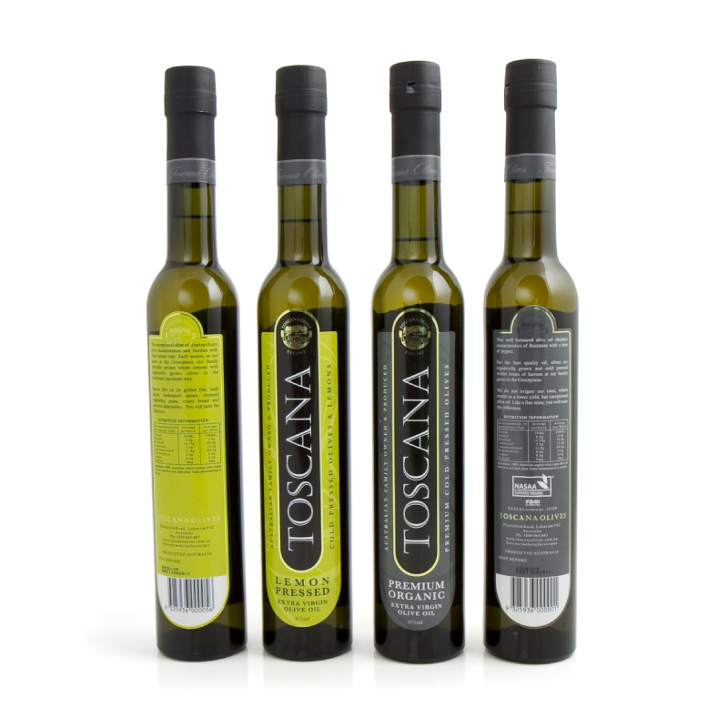 Toscana olive oil label design