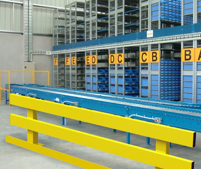 Superimposed virtual photo safety barrier on a Sydney warehouse