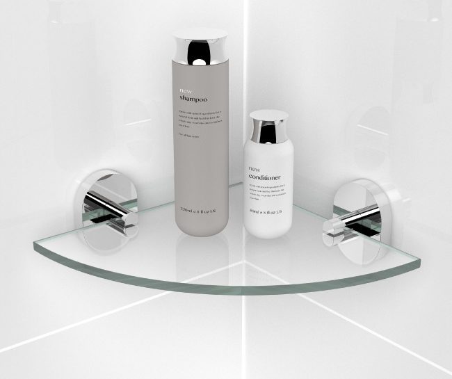 product rendering bathroom shelf