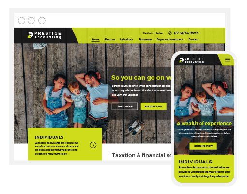 website design prestige accounting large
